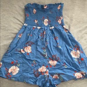 Light blue floral romper